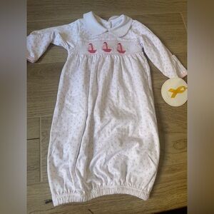 Magnolia Pink Polka Dot Nightgown with Duck Embroidery